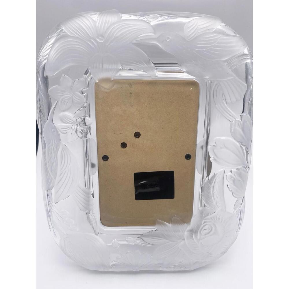 Crystal Clear Signatures Japan Glass Picture Frame Hummingbird Floral 4x6 Heavy
